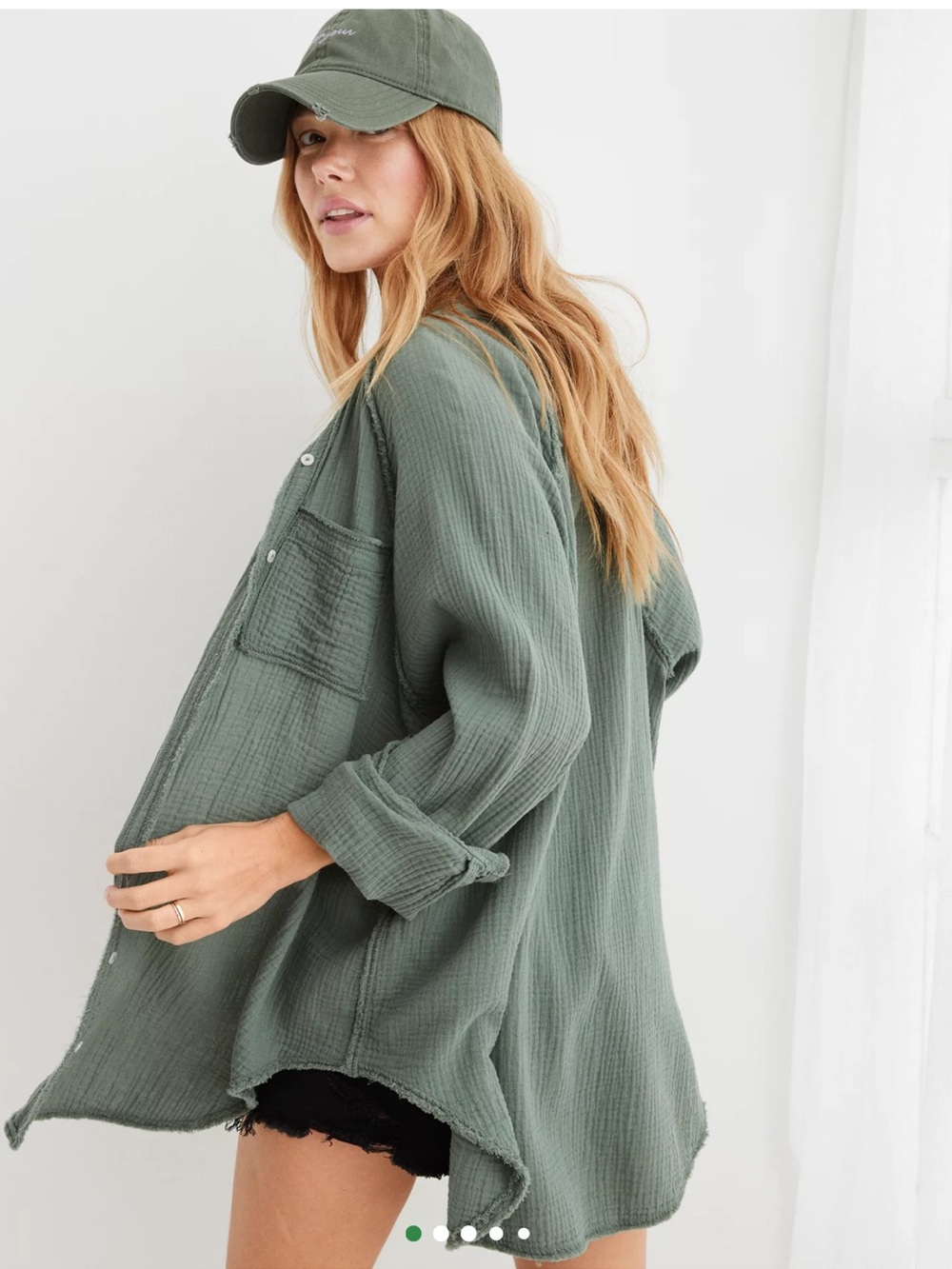 Aerie Aerie Gauzy Coverup Shirt